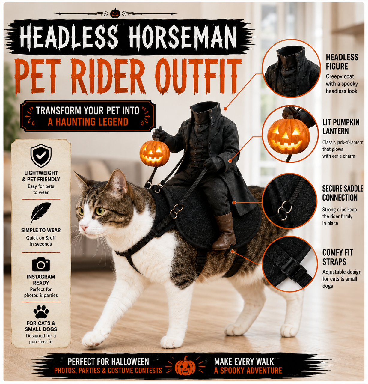 The Headless Horseman Rider™ Pet Costume